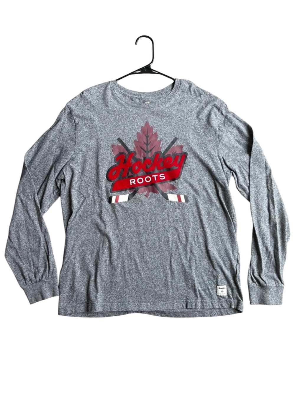 Roots Hockey Canada Maple Leaf Long Sleeve Graphic Tee Men’s Large